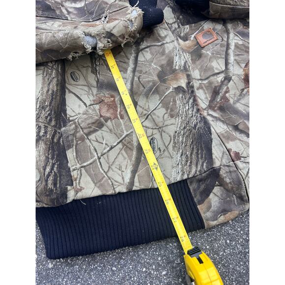 Carhartt Camo Jacket Large Hunting Workwear Duck Canvas Vintage Coat Zip Quilt - Picture 5 of 5